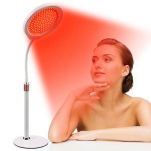 MaxAwe Lampe &agrave; lumi&egrave;re rouge pour table - 660 nm et 850 nm - Avec socle - 128 LED &agrave; intensit&eacute; variable - Spot th&eacute;rapeutique avec minuterie - Angle r&eacute;glable &agrave; 360&deg; - Col de cygne - Lampe lumi&egrave;re rouge (greengrassblue, neuf)