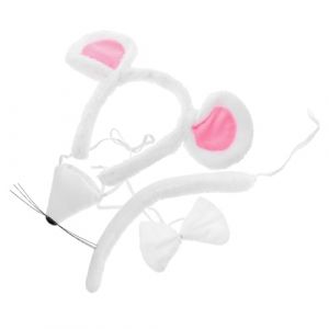 ELAYARD Serrage-tête Oreilles De Souris Adulte Queue Et Noeud, Lot De 4 Pièces, Taille Ajustable, Accessoires Pour Déguisement De Souris, Fête, Bal Masqué Et Cosplay (Heyyii, neuf)