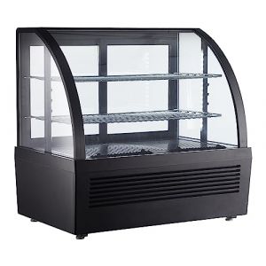 METRO Professional Vitrine réfrigérée à poser GCV1100, plastique/verre, 70,5 x 47,2 x 68,7 cm, 100 L, froid ventilé, 195 W, noir, pour cafés/restaurants/boulangeries (100 L - Noir) (Gastro & Office, neuf)