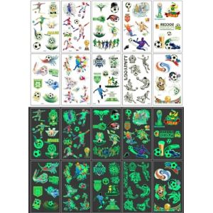 QQY 10 stickers tatouage temporaire lumineux, style mixte autocollant tatouage temporaire, tatouage lumineux, tatouage faux papillon sirène ou plus maquillage de fête (D) (EONYUANGUO, neuf)