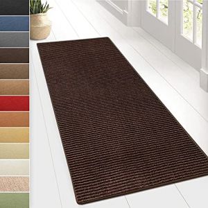 KARAT Tapis en Sisal,Tapis en Fibres Naturelles Sylt - Tapis Naturel pour Votre Salon Fabriqué en Allemagne Bordure en Coton - Attrayant et Robuste (Marron foncé, 200 x 400 cm) (Velvet Trading, neuf)