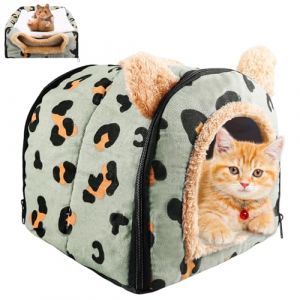 WIYETY Lit pour cochon d'Inde, grotte douillette pour cochon d'Inde avec coussin amovible, grotte pour lapins nains, chinchillas, hamsters, vert (CAUSEWAY CONSTRUCTINO, neuf)