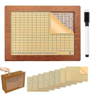 Tirelire en Bois,Tirelire avec Compteur, Numérique Tirelire, Tirelire en Bois pour Enfants avec Marqueur,Tirelire Réutilisable,pour Aider Les Enfants à Commencer à Economiser.(5000€) (xingweichuang, neuf)