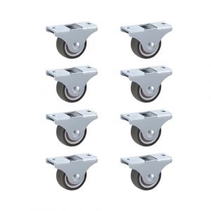 LIKERAINY Roulettes Silencieuses en TPR sans Frein Ø 25 x 13 mm Pour La Chaise Chariot Meuble Caoutchouc Roulettes de Transport avec Montage en Plaque Capacité de Charge 40kg Lot de 8 (LIKERAINY, neuf)