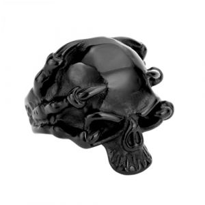 VELESAY Bague Homme Tête de Mort Bague Bijoux Skull Homme Acier Inoxydable Bagues Gothique Vintage Bague Motard Rock Skull Anneaux Bague Homme Crâne Bague Argent Noir US11 (VALESAY store, neuf)