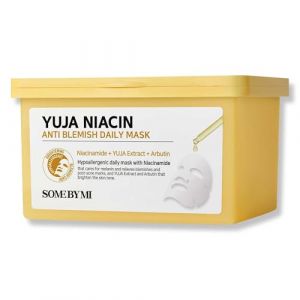 SOME BY MI Yuja Niacin Masque quotidien anti-blanchiment &ndash; 30 feuilles, 11,8 oz &ndash; Masque facial quotidien &agrave; la niacinamide contre les taches brunes &ndash; Solution &eacute;claircissante et &eacute;clatante pour peau (SOME BY MI_FR_Official, neuf)