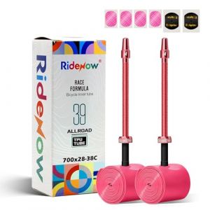 RideNow 700C chambre &agrave; air en TPU pour v&eacute;lo compatible avec 700x28/30/32/35/38C, pack de 2 chambres &agrave; air pour v&eacute;lo de course 39g Ultra l&eacute;ger pour tous les terrains avec valve Presta de 85 mm en m&eacute;tal (RideNow, neuf)