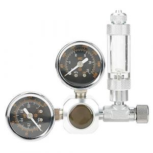 Régulateur de CO2 pour Aquarium Double réservoir de Poissons Manomètre CO2 Pression réglable Système de CO2 pour Plantes Aquatiques avec Compteur de Bulles et clapet Anti-Retour(W21.8) (Minnyan, neuf)