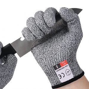 flintronic Gants de Travail, Gants Anti-Coupures Enfant Femme, Gants de Coupe Protection de Niveau 5 pour Cuisine, Jardinage, Bricolage, Extérieur Explore Éviter Coupures,Couteaux Certifié EN 388- M (XJYEU, neuf)