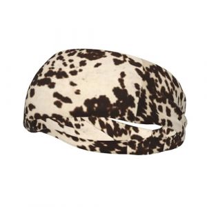 Bandeau de sport imprim&eacute; cuir de vache marron &ndash; Bandeaux de sport polyvalents pour enfants et adultes, bandeau r&eacute;glable (JUNGTae, neuf)