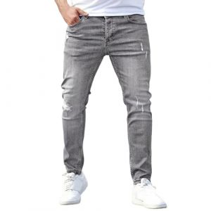 Hommes Multi - Poches Jeans Cargo Side Bags Homme Crayon Jeans Hip Hop Cargo Jean Jogging Pantalons (S5Grey,M) (ZDJSWJ STORE, neuf)