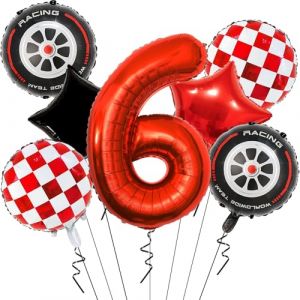 Balloon Anniversaire Voiture 6 Ans,Ballons de Course pour Voiture,Deco Anniversaire Cars 6 Ans,ballon Anniversaire 6Ans,Kit ballons Anniversaire 6Ans,Décoration d'Anniversaire Ballon pour Enfant (LIEYUEYU LIMITED, neuf)