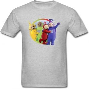 KOMYLA CPED Men's Teletubbies Group Sticker1 Short Sleeve T Shirt White L (xiliShuGuo, neuf)