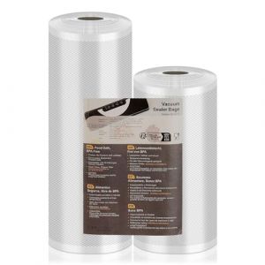 Sacs sous vide pour aliments, 2 rouleaux, 20/28 x 600 cm, sacs sous vide pour machine sous vide, sacs sous vide, aliments sans BPA (PETERTOS Kft., neuf)