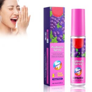 Spray Soin de La Bouche 20ml, Spray Haleine Fraiche, éLimine La Mauvaise Haleine, Spray RafraîChissant Pour L'Haleine avec Buse de Type Presse, Effet Longue Durée, Vaporisateur Buccal-Raisin (Paiwujiangnan, neuf)
