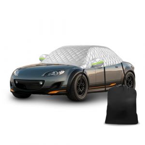 Demi-Housse Voiture Remplacement pour Mazda MX-5 Miata MK3 NC 2005-2015, Couverture de Voiture de Protection de Toit Souple étanche, Demi-Garage épaissi pour Tous Les Temps, Anti-grêle et Anti-Neige (lampewh, neuf)