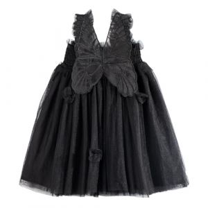 Miipat B&eacute;b&eacute; Fille Robe Jeune Enfant Tulle Papillon Princesse Tutu Robe F&ecirc;te Danniversaire sans Manches Robe de Demoiselle d'honneur B&eacute;b&eacute; pour Mariage Noir 90 18-24 Mois (Miipat, neuf)