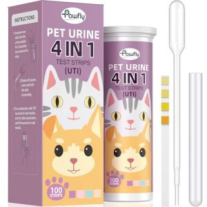 Pawfly Bandelettes Urine pour Chiens et Chats 100 Bandelettes 4 en 1 Test Urine Animaux Leucocytes Nitrite Prot&eacute;ine et Sang Bandelettes Infection Urinaire Bandelettes Analyse Urinaire V&eacute;t&eacute;rinaires (Pawfly EU, neuf)