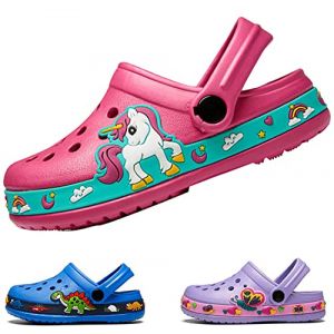 AVASAGS Sabots unisexe pour enfants Pantoletten filles et gar&ccedil;ons Chaussures respirantes Sandales gar&ccedil;ons Chaussures de bain Pantoletten Chaussures de jardin antid&eacute;rapantes, rose bonbon, 24 EU (Such A Great Store, neuf)