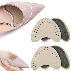 EJRUP 2 Paires de Pads Avant Pied en Cuir Beige Anti-D&eacute;rapant Anti-Abrasion pour Talons Hauts Respirant,Coussinet Talon Chaussure,Demi Semelles Chaussures Femme,Coussinet Chaussure (Anilalowbility, neuf)