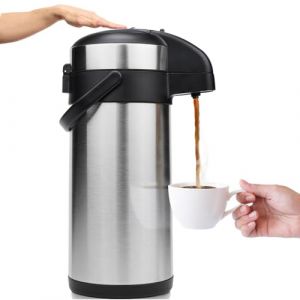 Vondior Airpot - Carafe à pompe - 5 l - Carafe à café isolée professionnelle en acier inoxydable - Bouteille isotherme - Convient pour les boissons de fête (Project Blam LLC, neuf)