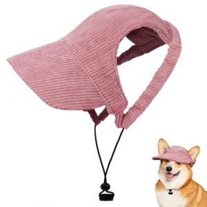 Casquette de Baseball pour Chien, Chapeau de Soleil pour Chiens, Casquette D'ext&eacute;rieur pour Animal de Compagnie, avec Trous/Ajustable/Protection Solaire, pour Chiens de Petite Moyenne (M, Rose) (AOOTUERL, neuf)