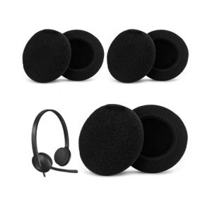FUGLUS Coussinets d'oreille en mousse pour casque Logitech, protections pour casque - Coussinets en mousse, compatibles avec les mod&egrave;les Logitech H390/H330/H340/H600/H609/H760 (3 paires, &Phi;5cm, noir) (BOOKING PRICELESS, neuf)