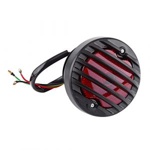 Feu Arrière de Frein, Feu Arrière Rond Noir Feu de Frein Arrière de Moto pour Motos Scooters ATV (Suuone, neuf)