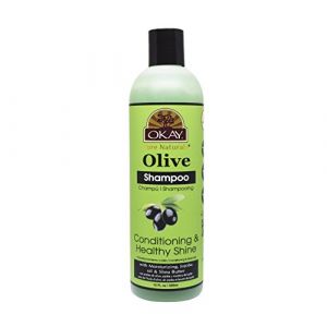OKAY - Shampooing &agrave; l'huile d'olive - Pour tous types et structures de cheveux - Nourrit et brillance saine - Nourrissant, &eacute;tat, hydrat&eacute; - Sans sulfate, silicone et paraben - 340 ml (LTM SHOP, neuf)