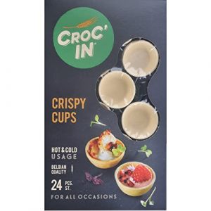 CROC’IN – Coupelles Comestibles à Garnir Pesto – Fond de Tarte Pour Pâtisserie ou Apéritif – Confection Artisanale & Vegan – 24 pièces (FOOD N'JOY, neuf)