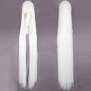 HBYLEE -Wig for Cosplay Anime Cosplay Perruque 150 cm super longue droite perruque noire blonde blanche bleue rouge blonde Anime Cosplay perruques pour femme costume Halloween cheveux synthétiques (弘玟商贸店, neuf)