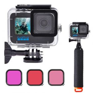 Étui de protection étanche pour GoPro Hero 9/10/11/12, poignée flottante sous-marine compatible avec GoPro 9/10/11/12 (semaiki, neuf)