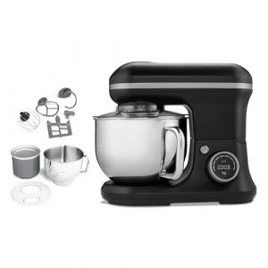 MEDION Robot de cuisine (1.200 watts, 8 niveaux, mélanger pétrir remuer, écran digital, bol en inox de 5 litres, bol à glace pour la préparation de glace, MD18420) noir (medionshop-deutschland, neuf)