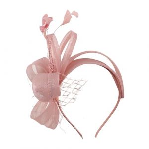 Chapeau bibi pour femme pour mariage, bibi à plumes et fleurs, chapeau bibi de mariage, chapeau de thé, cocktail, soirée, chapeau de fête en maille avec serre-tête, pinces à cheveux (ZWZDS, neuf)