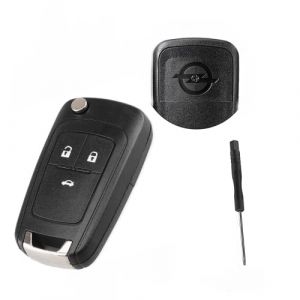 3 Boutons pour Opel Vauxhall Zafira Astra Insignia Holden Coquille de Voiture &agrave; Distance &Eacute;tui de Couverture pour Porte-cl&eacute;s Flip HU100 Lame (1-top, neuf)