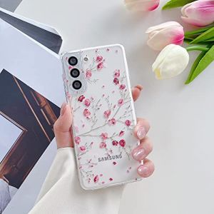 FIFTHAVE Coque Samsung Galaxy S23 Fleurs Motif &Eacute;tui 3D Filles Florales Transparent Silicone Housse Femme TPU Coque de Protection Antichoc Case Housse pour Samsung S23 6.1''-Fleurs Rouges (Ysqtech, neuf)