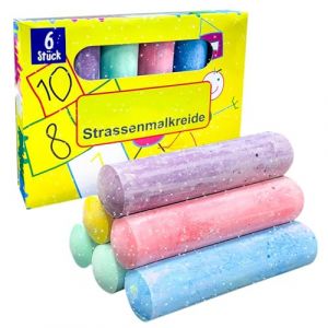 Lot de 6 craies scintillantes en craie paillet&eacute;e color&eacute;e pour trottoir non toxiques &eacute;normes crayons pour un plaisir color&eacute; sur asphalte, routes et trottoirs (MEIQIONGSHAO LIMITED, neuf)