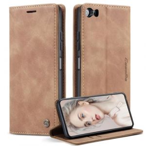 Coque pour iPhone 5/5S/iPhone SE 2016, [Housse en Cuir PU Premium] [Etui &agrave; Rabat] [Pochette de Portefeuille], Protection Anti-Choc &Eacute;tui de Protection pour iPhone 5/5S/iPhone SE 2016 - Brun (Belzsxy, neuf)
