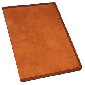 Gusti Cuir nature „Brenda“ couverture de livre protège-document protège-cahier protège bloc-notes format A4 homme femme cuir de chèvre marron foncé P5 (Gusti Cuir, neuf)