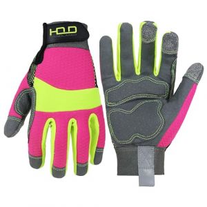 HANDLANDY Gants de travail anti-vibration, haute visibilit&eacute;, gants de s&eacute;curit&eacute; r&eacute;fl&eacute;chissants pour dames, gants tactiles antid&eacute;rapants, respirants, flexibles, gants de jardin (Hi-Vis (HANDLAND, neuf)