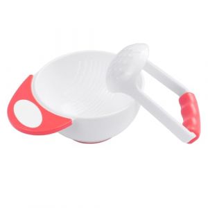 HOTUT Bol de Broyage pour Bébé, Bol de Broyage de Purée, Bol à Mélanger, Mresse-purée pour Bébé, Bol d'alimentation pour Bébé, Presse Alimentaire pour Bébé - Rouge (ZHDAYA, neuf)