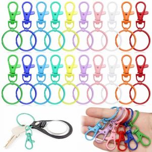 Mousqueton Porte Cl&eacute;,50 Pi&egrave;ces Anneau Porte Clef,Anneaux Porte Cl&eacute;,Porte Cles,Anneau Porte Cl&eacute;,Attache Porte Cl&eacute; pour Bijoux DIY D&eacute;coratio (Kendwing, neuf)