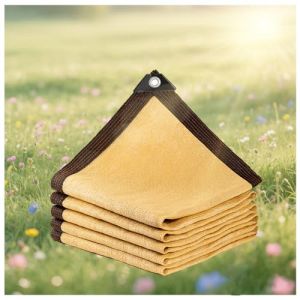 Filet d'Ombrage, 2x3M Filet d'Ombrage de Jardin avec œillets, 95% UV Tissu D'Ombrage,Toile d'Ombrage de Serres, pour Pergola, Terrasse, Plantes, Serre, Poulailler (Beige,2x2m/6.56x6.56ft) (LHZUK, neuf)