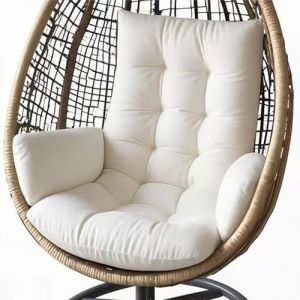 AQIGR Coussin Fauteuil Suspendu, Coussin de Jardin, Coussin de Remplacement pour Chaise D'oeuf Suspendue Intérieur et Extérieur, Coussin Balancelle, pour Terrasse, Jardin(Blanc) (AMZGRZ, neuf)