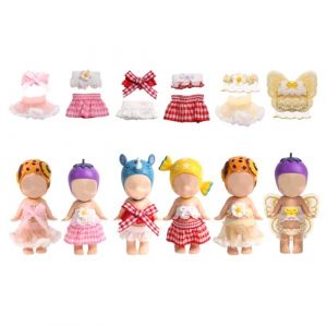 6 Ensembles de Tenue Poupée pour Sonny Angel 7,62cm Poupées, Vêtements de Collection Adultes avec Hauts et Jupes Accessoires Mode pour Mini-Figurines à Exposer et Décorer (Rose, Rouge, Jaune) (funysion, neuf)