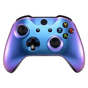 eXtremeRate Coque Avant de Remplacement pour Xbox One S/X Manette, Coque Avant Color&eacute; pour Xbox One S/X Manette (Mod&egrave;le 1708), Cam&eacute;l&eacute;on Bleu Violet (Easequote-Store, neuf)