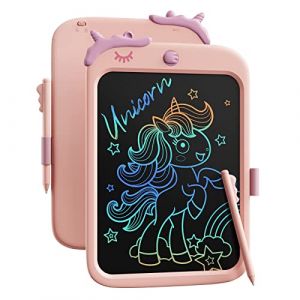 Tablette d'&eacute;criture LCD jouet Licorne pour enfants, 10 pouces Doodle Board tablette &agrave; dessin avec fonction de verrouillage jouet d'apprentissage &eacute;ducatif cadeaux pour 3-6 ans gar&ccedil;ons filles (Rose) (lingximaoyikeji, neuf)