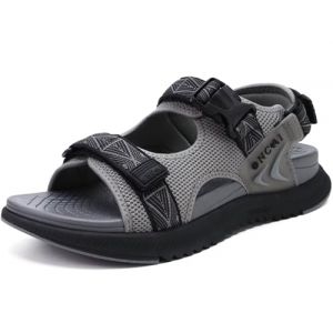 ONCAI Hommes Sandales de Marche Randonn&eacute;e avec Semelle de Sandales de Plage en Maille Diapositives Sportives de R&eacute;cup&eacute;ration avec Sangle Ajustable Taille Gris 46 EU (ONCAI HZTH, neuf)