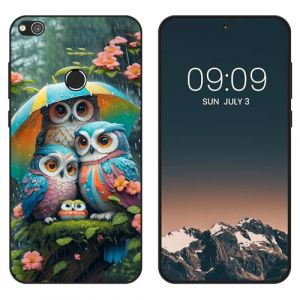 WUACYEAMING Noir Coque pour Huawei P8 Lite 2017/P9 Lite 2017, Haute Qualit&eacute; TPU Silicone Mince Souple Antichoc Bumper avec La Chouette Motif Dessin Mat Case (WUACYEAMING, neuf)