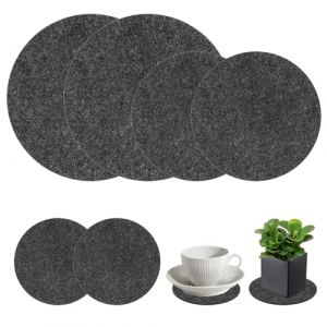 Molain Lot de 6 soucoupes rondes en feutre double face absorbant 10,2 x 15,2 cm, tapis de pot de fleurs imperméables pour jardinage, intérieur, sous-verres, pots d'extérieur, fournitures de bricolage (PeaShion, neuf)